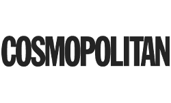 The image displays the word COSMOPOLITAN in bold, black, uppercase letters on a transparent background.
