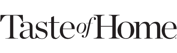 The image shows the Taste of Home logo in black serif font on a light background.