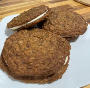 Delicious gluten-free oatmeal cream pies with clean ingredients and nostalgic flavor.