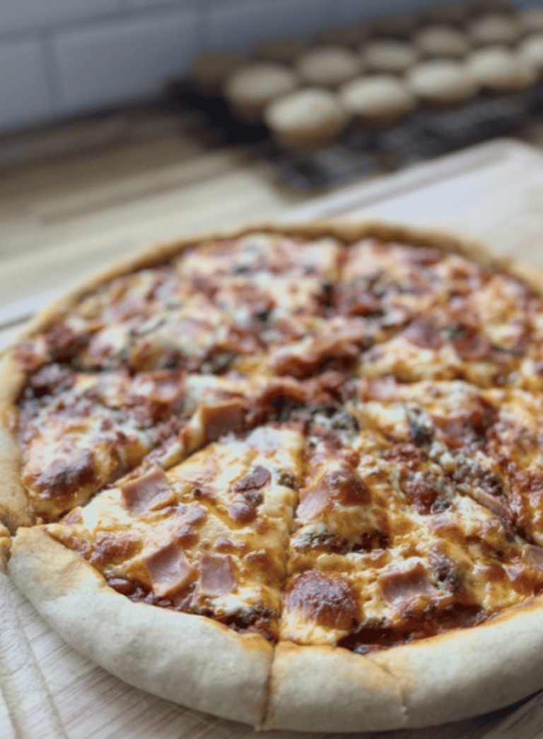 Delicious gluten and dairy-free pizza with soft, fluffy, and chewy crust, perfect for allergy-friend.