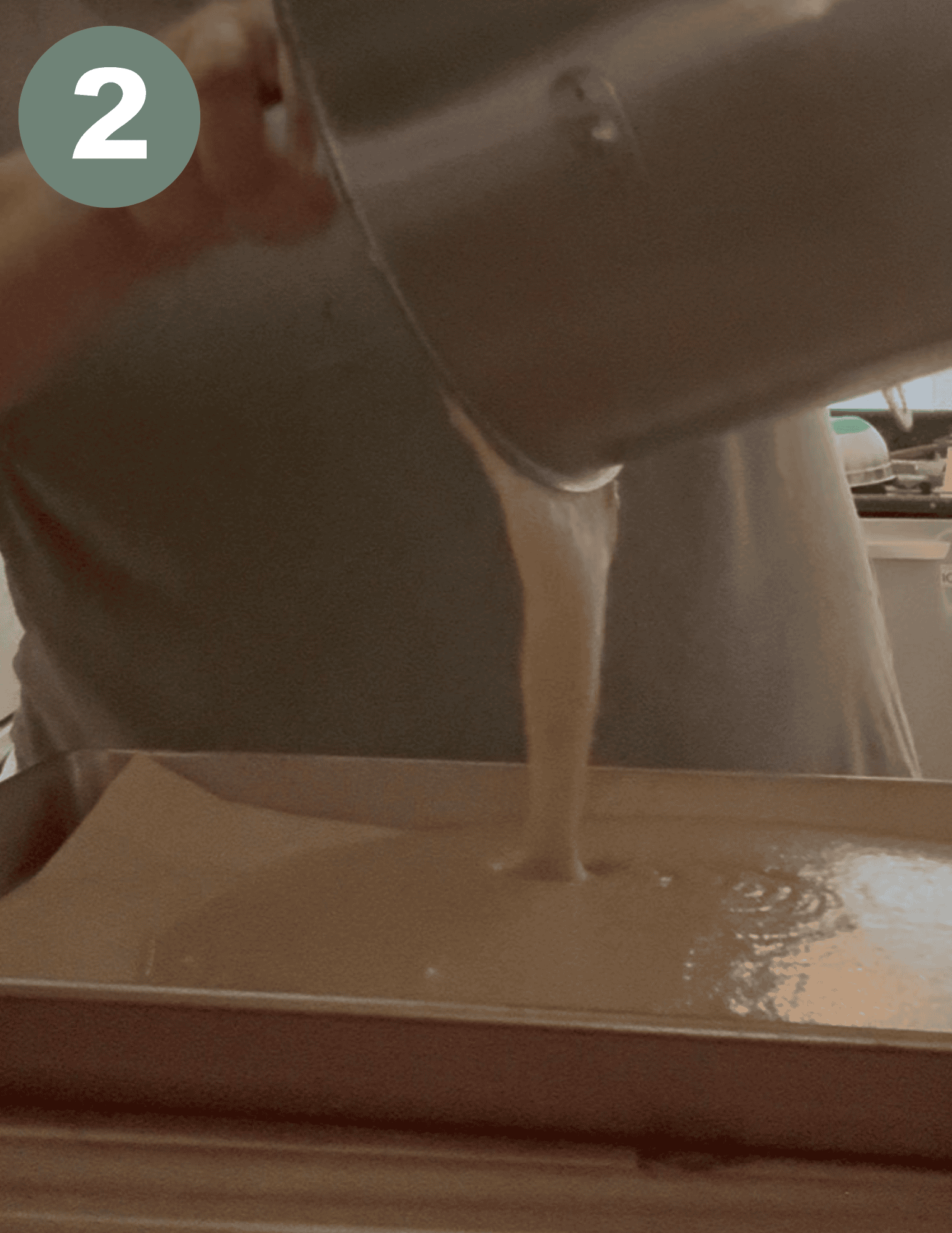 Delicious gluten-free Valentine’s Heart Cakes being poured into a baking dish. Perfect for a sweet,.