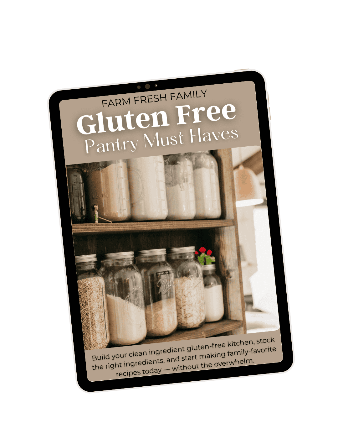 Gluten-free pantry staples stored in jars for healthy, allergy-friendly meals.